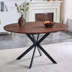 Extendable Round Dining Table - Walnut