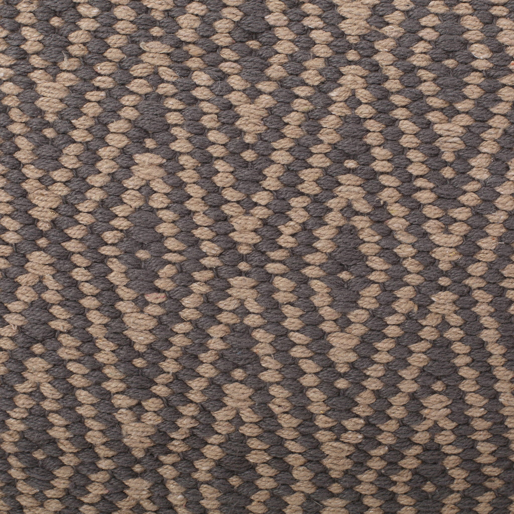 Amuleto - Hand Loomed Cotton Pouf - Dark Gray / Brown