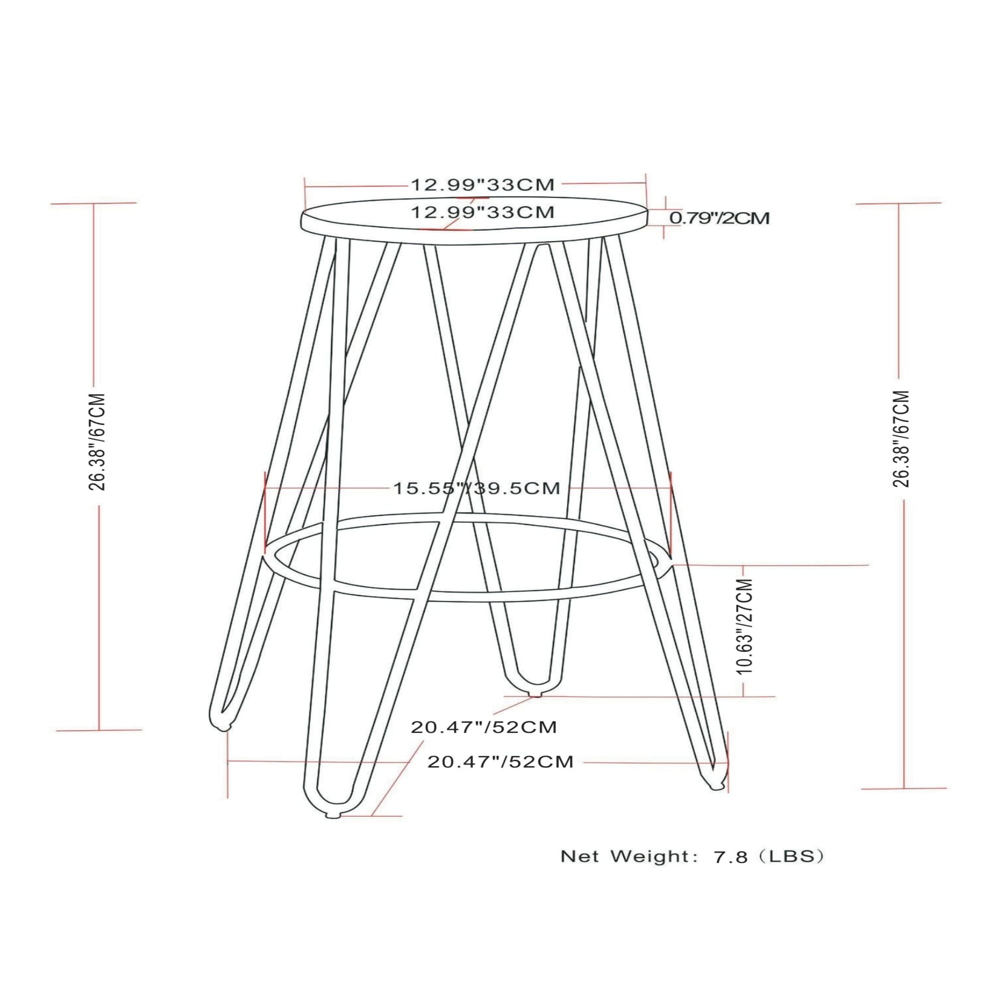 Simeon - Multifunctional Metal Stool With Wood Seat