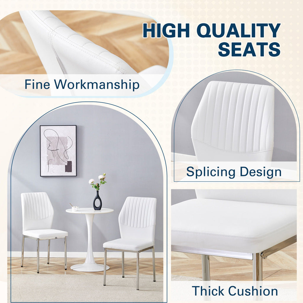 Luxury Simple High Resilience Dining Chair With Metal Legs
