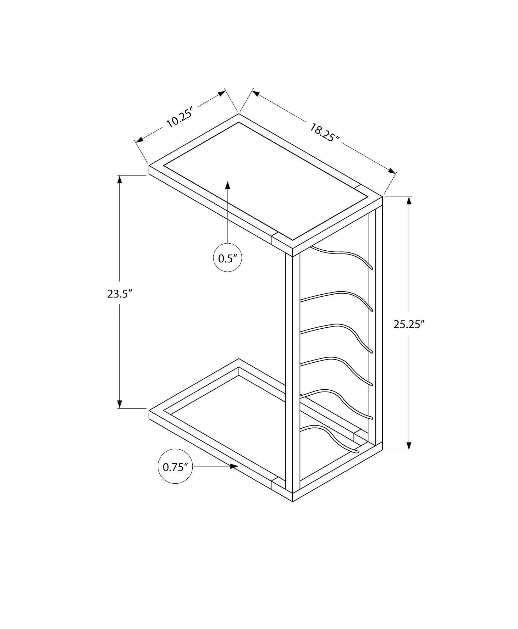 Accent Table, C - Shaped, Contemporary & Modern Convenient Design