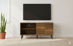 Amidon - TV Stand, With 2 Storage Shelves And 1 Cabinet