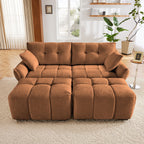 Sofa Set With Ottoman And Pillows, Textured, High Resilience Cushions
