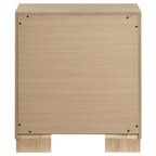 Arielle 2-drawer Bedroom Nightstand with Casters Light Oak