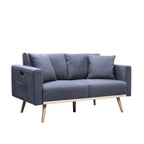 Easton - Fabric Living Room Set With USB Charging Ports Pockets And Pillows (Set of 2)