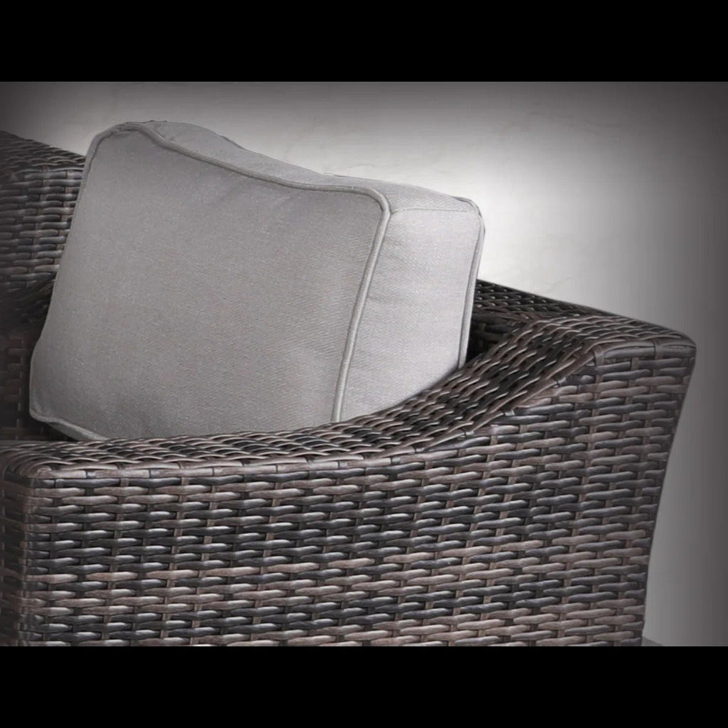 Outdoor Swivel Patio Chair With Cushions (Set of 2) - Brown