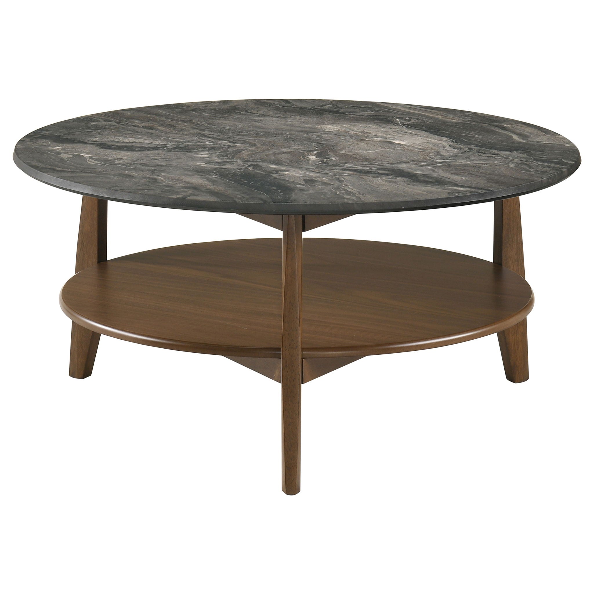 Bradley Round SmartTop Cocktail Coffee Table Smokey Grey and Brown