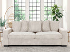Luxe Sofa With 5 Matching Toss Pillows, Sleek Design, Spacious And Comfortable 3 Seater Couch
