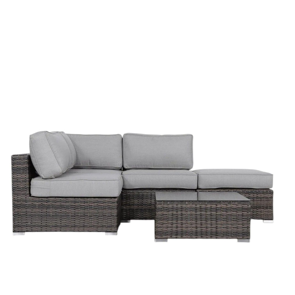 Seating Set With Cushions Handcrafted Wicker Design