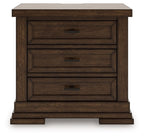 Taffenbrook - Three Drawer Night Stand - Medium Brown