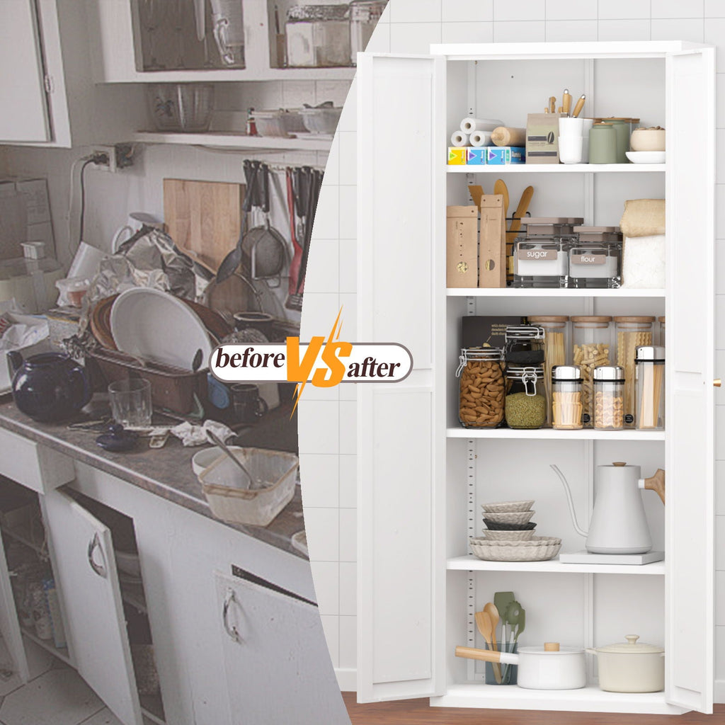 Adjustable 2 Door Storage Cabinet With Adjustable Shelves