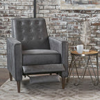 Macedonia - Button Tufted Fabric Recliner - Slate