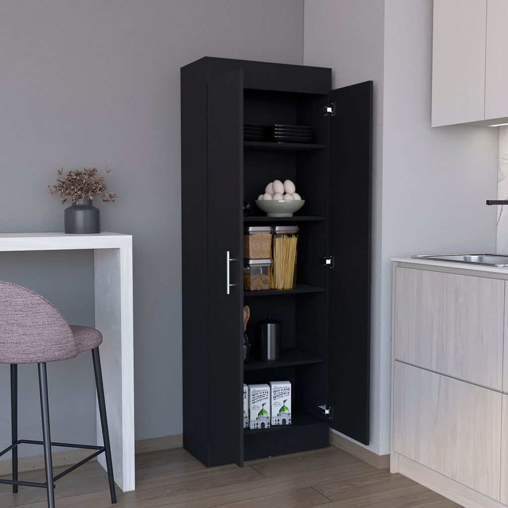 Clinton - Pantry Cabinet Kitchen Storage - Black