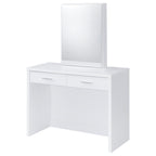 Bunbury Makeup Vanity Table Set Storage Mirror and Stool White