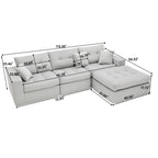 Corner Chaise L-Shaped Sectional Sofa Bed
