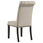 Alana Upholstered Dining Side Chair Beige Smokey Black (Set of 2)