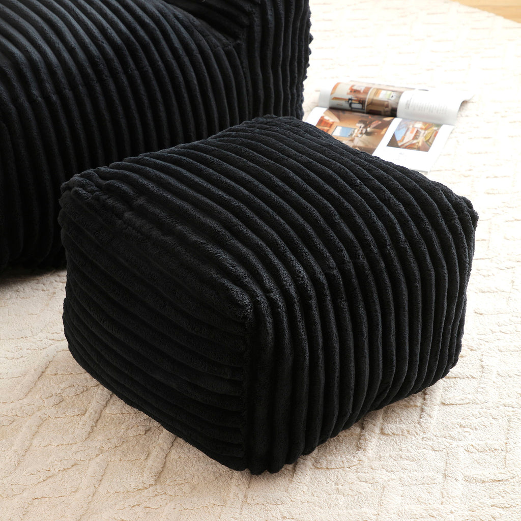 Giant Bean Bag Chair With Armrests And Footstool