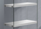 Bookshelf, Bookcase, Etagere, 5 Tier, Glossy Clear Tempered Glass - White