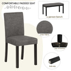 Modern Dining Table Set With Upholstered Chairs For Dining Room