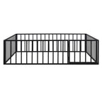 Metal Floor Bed Frame With Fence And Door
