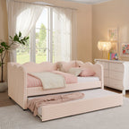 Gingham Daybed With USB Charging Port, Wave Shaped Design