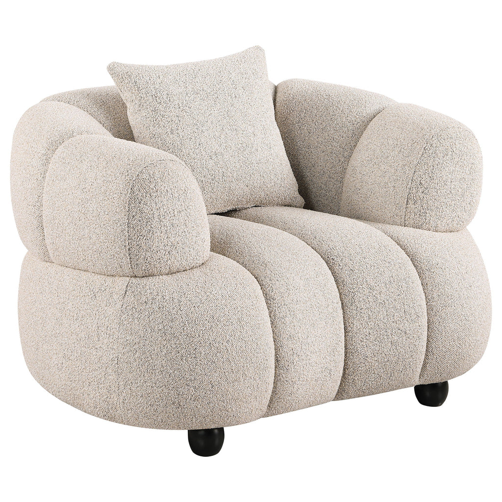 Whitney Contemporary Channel Tufted Woven Fabric Upholstered Sofa Set