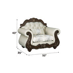 Pierce - Chair With Pillow - Beige Fabric & Cherry