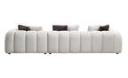 Manilla - Sectional Sofa With 8 Pillows - Ivory White