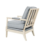 Arm Chair With Open Back Spindle Design, Padded Armrests