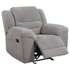 Sebring - Upholstered Glider Recliner Chair With Manual Recline And Smooth Gliding Motion - Gray