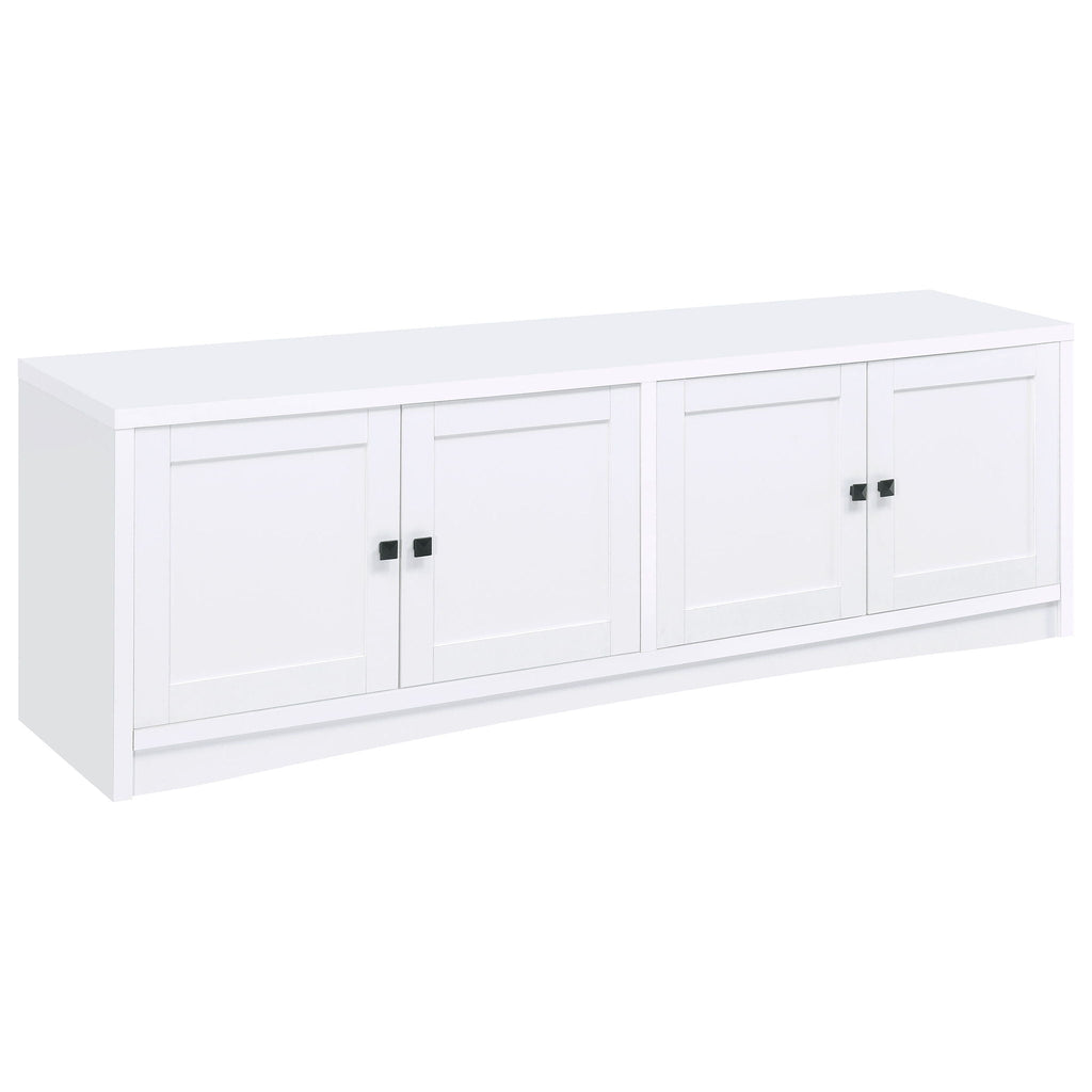 Laughlin 4-door Engineered Wood 78-inch TV Stand White