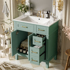 Modern Bathroom Vanity With Sink, Storage Cabinet, Soft Close Doors, Deep & Standard Drawers