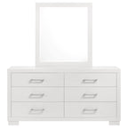 Jessica 6-drawer Dresser with Mirror Snow White