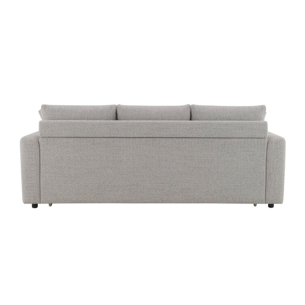 Connie - Boucle Sleeper Sectional Sofa With 2 Toss Pillows - Beige