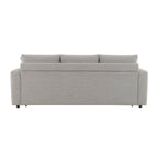 Connie - Boucle Sleeper Sectional Sofa With 2 Toss Pillows - Beige