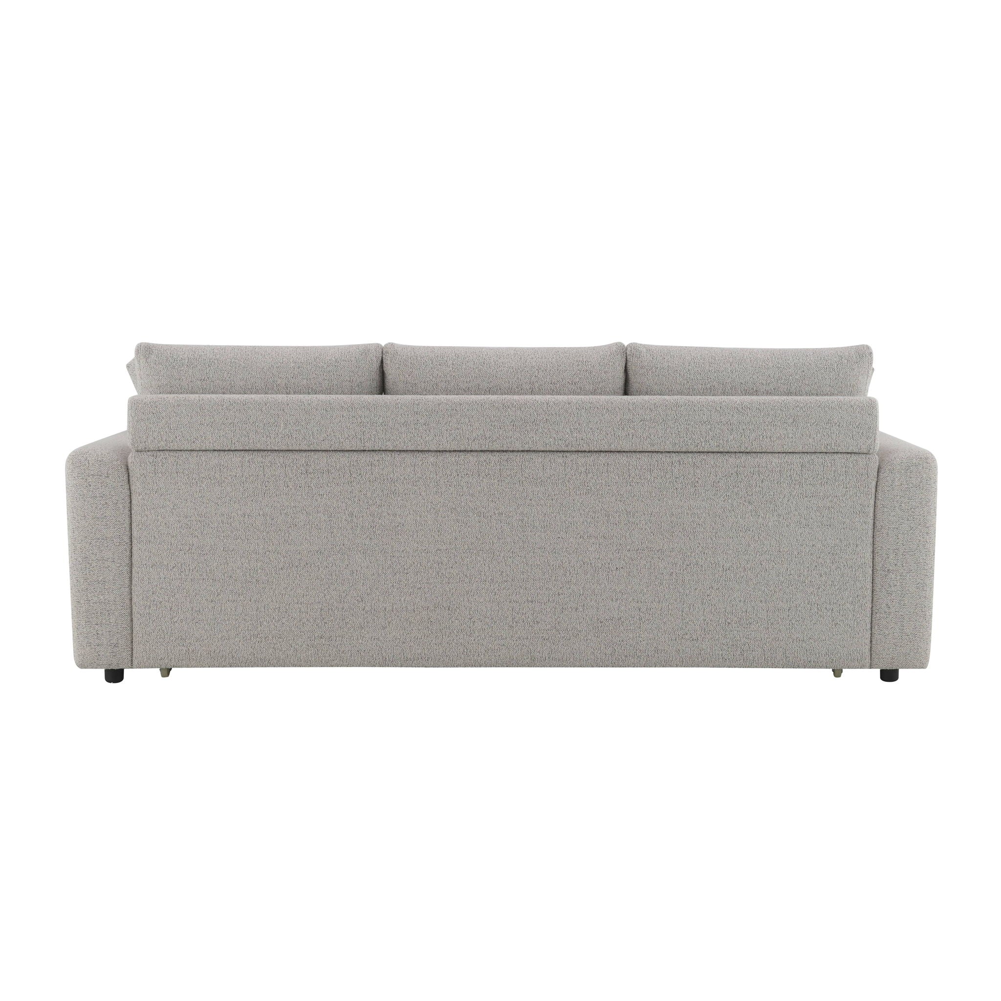 Connie - Boucle Sleeper Sectional Sofa With 2 Toss Pillows - Beige