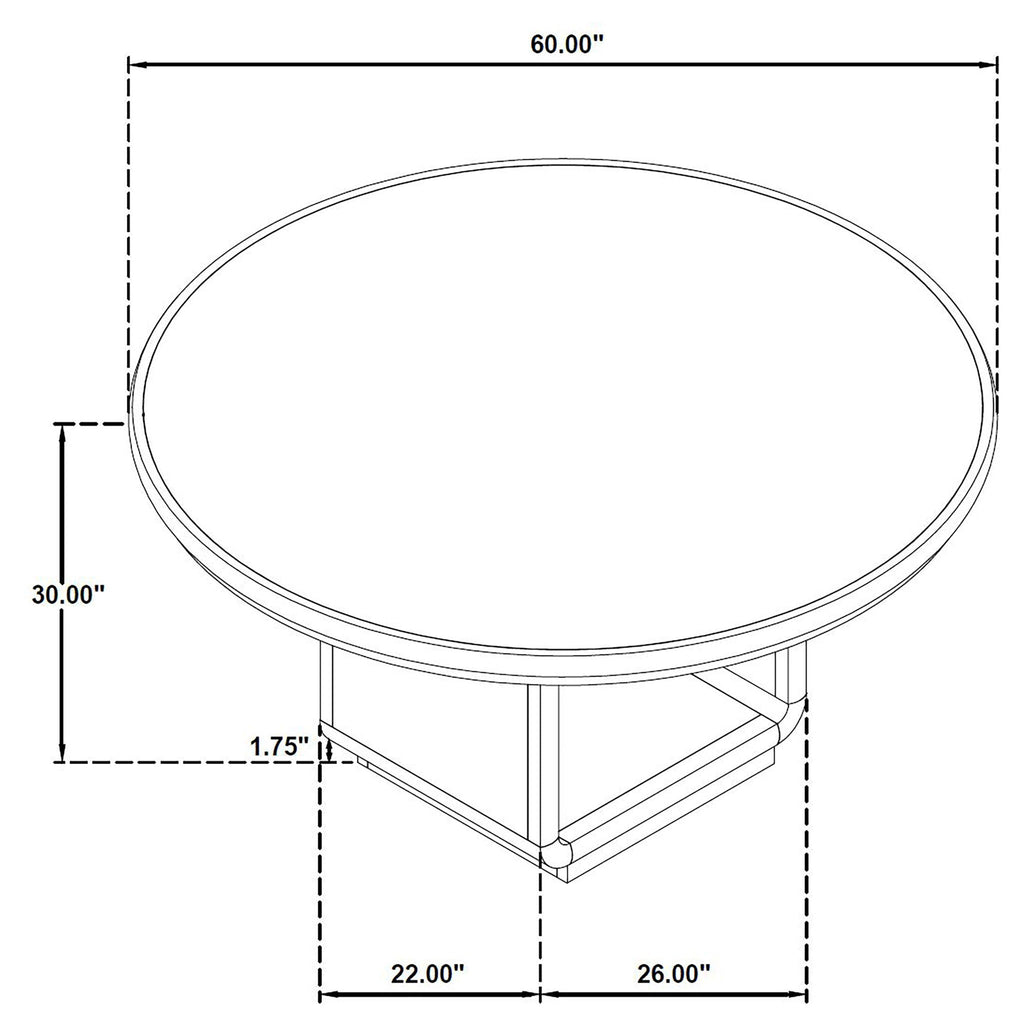Leandro 60-inch Round Dining Table Burnished Black