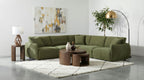 Elysia 5-piece Chenille Upholstered Modular Sectional Sofa Green
