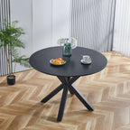 Table Mid-Century Dining Table For 4 - 6 People With Round Table Top, Pedestal Dining Table, End Table Leisure Coffee Table, Cross Leg
