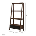 Ladder Shelf, Ladder Style Display Shelf - Natural Wood / Brown