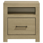 Hendricks 1-drawer Nightstand Bedside Table with Cubby Light Oak