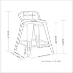 Rayne - Curved Back Metal Stool (Set of 2)