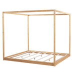 Wood Canopy Platform Bed With Support Legs And Airflow Slats