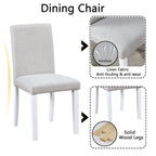 Dining Table Set With Crystal Decoration And Upholstered Chairs