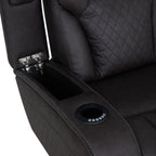 Wendell - Power Motion Loveseat With Console, Wireless Charger, Storage, USB & LED - Dark Gray