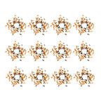 Fall Leaves Wreath, Botanicals Decor For Harvest Festival Fall Festival & Thanksgiving Table Decorations (Set of 12) - Orange Multi