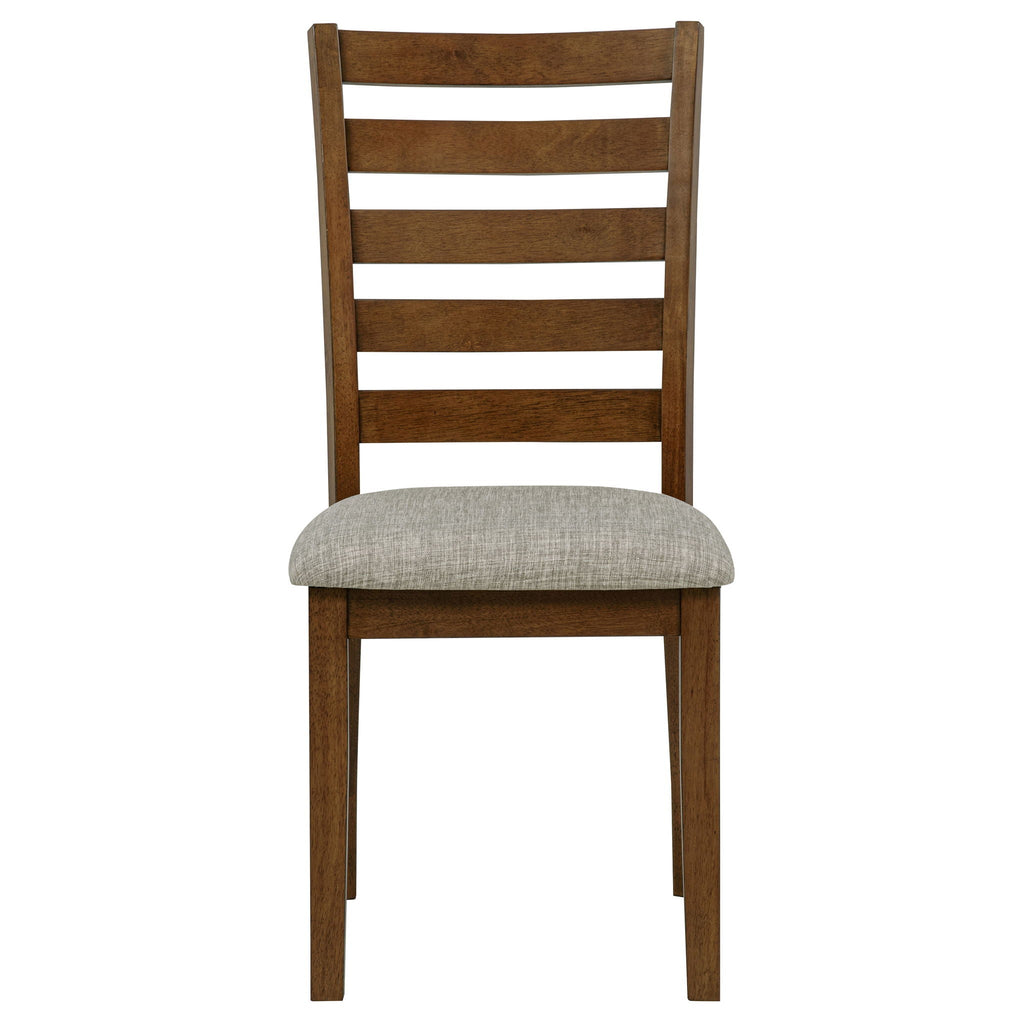 Atwood Wood Dining Side Chair Upholstered Seat Warm Brown