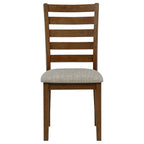 Atwood Wood Dining Side Chair Upholstered Seat Warm Brown
