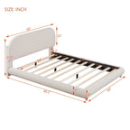 Upholstered Platform Bed With Thick Solid Frame And Stylish Curve-Shaped Design