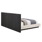 Clayten - Eastern King Bed - Beige Linen & Espresso